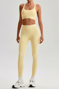 Women's Bare Feel Y-Back Bra & High Rise Yoga Leggings Set