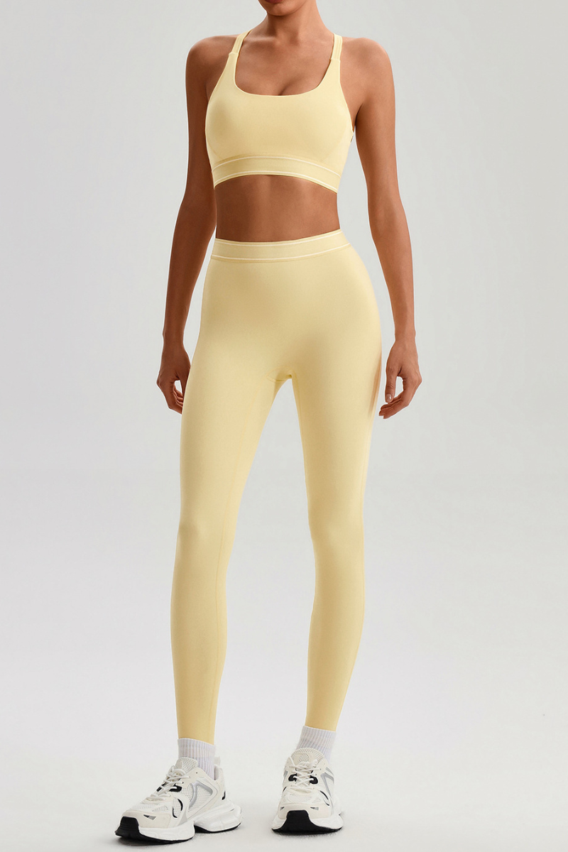 Women's Bare Feel Y-Back Bra & High Rise Yoga Leggings Set