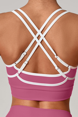 Color-contrast sports bra