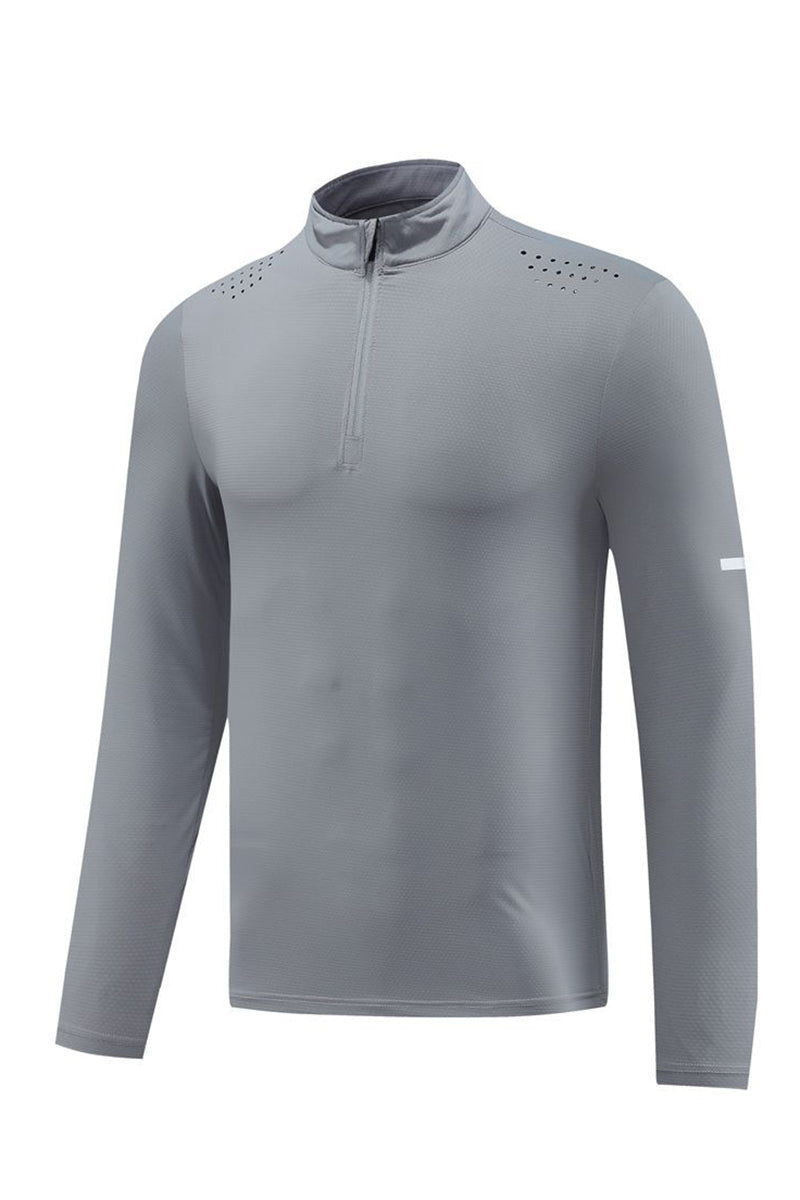 Men Half-Zip Breathable Outdoor Training Long Sleeve Top