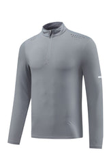 Men Half-Zip Breathable Outdoor Training Long Sleeve Top
