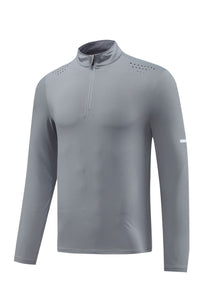 Men Half-Zip Breathable Outdoor Training Long Sleeve Top