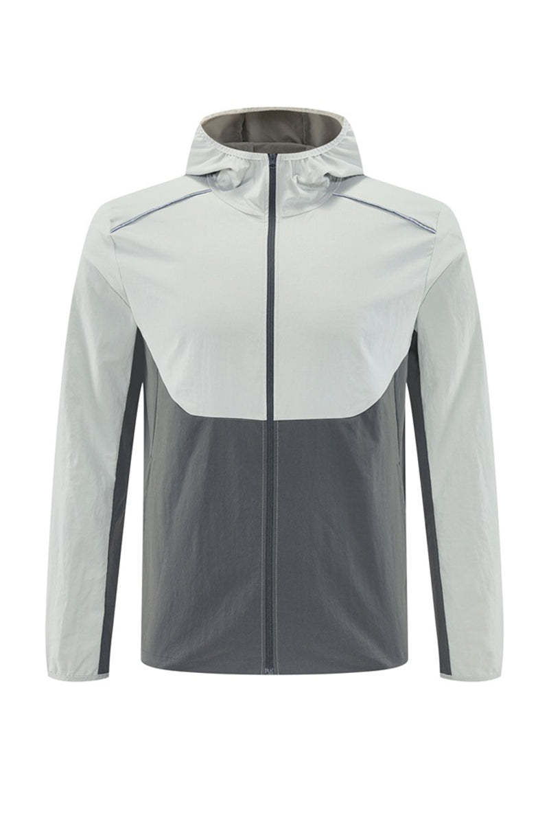 Men Hooded Quick-Dry Water-Resistant Training Workout Running Jacket