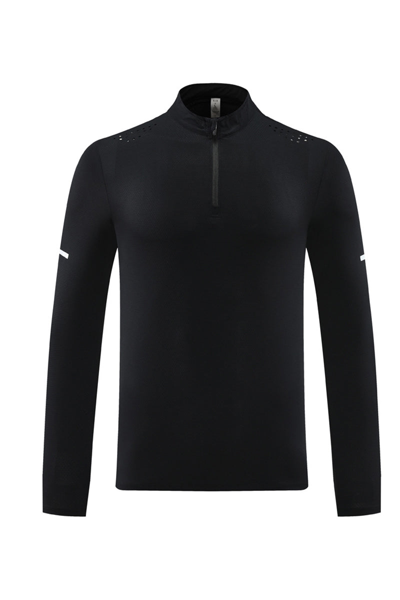 Men Half-Zip Breathable Outdoor Training Long Sleeve Top