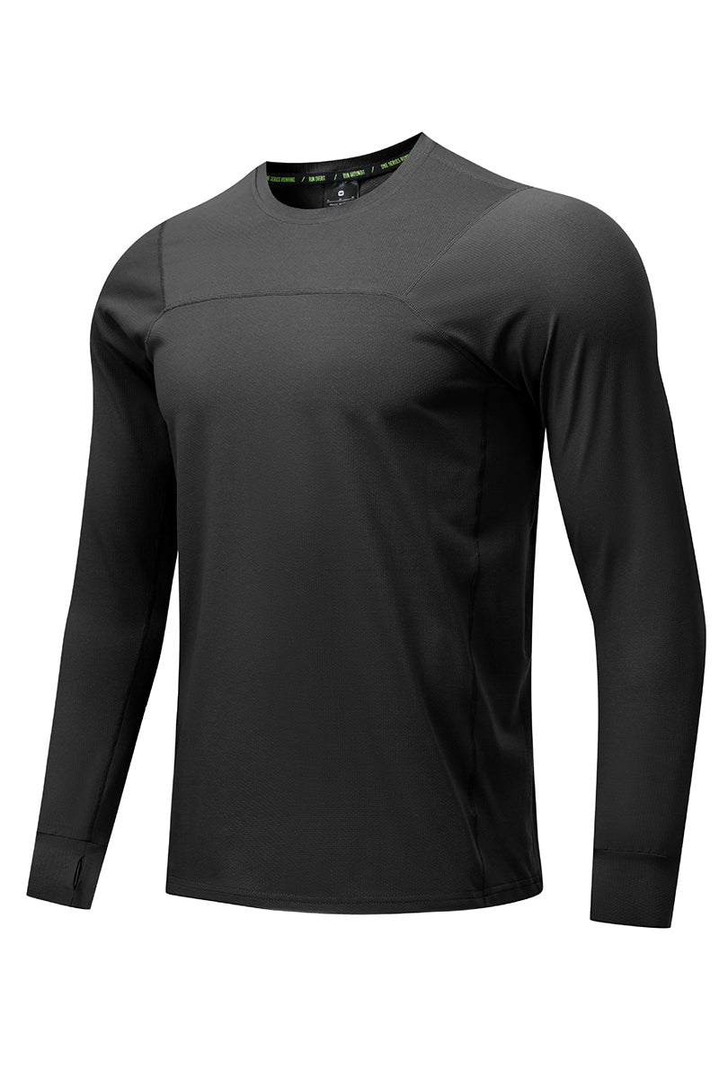 Men Lightweight Quick-Dry Outdoor Training Long Sleeve T-Shirt