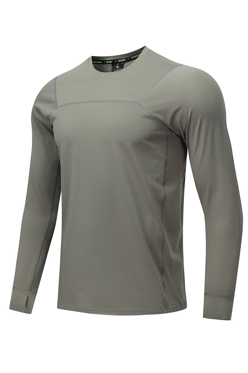 Men Lightweight Quick-Dry Outdoor Training Long Sleeve T-Shirt