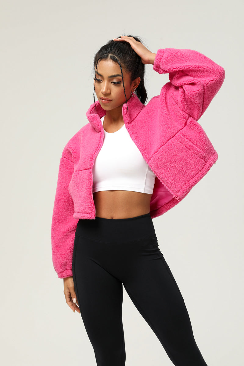 Women'S Zipper Fleece Sports Causal Coat