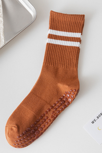 Women's Striped Non-Slip Dots Yoga Pilates Mid-Calf Socks