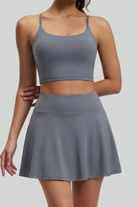 Women's Criss‑Cross Back Cami Top & Skort Yoga Set