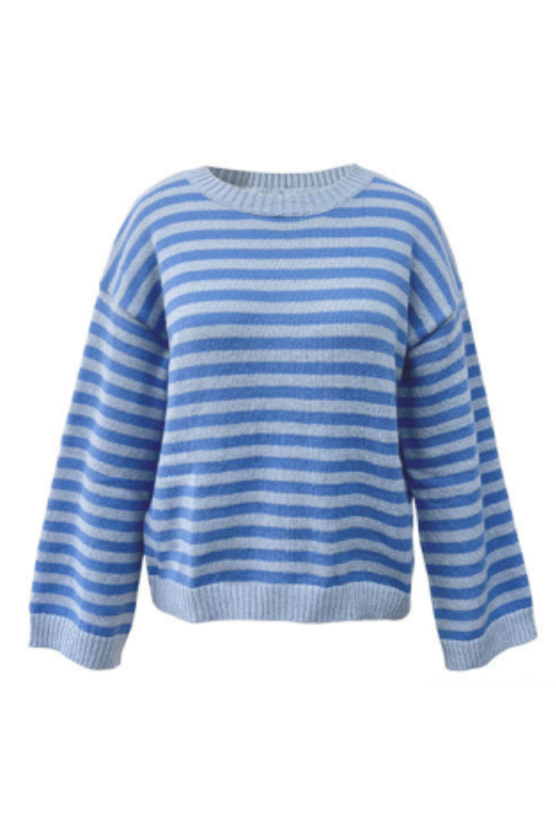 Women's Fall/Winter Knit Striped Knit Color Block Sweater