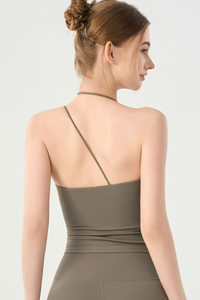 Women's Athletic Irregular Thin Strap Halter Yoga Tank Top