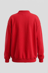 Women's Fall Drop Shoulder Loose Fleece Mock Neck Sweatshirt