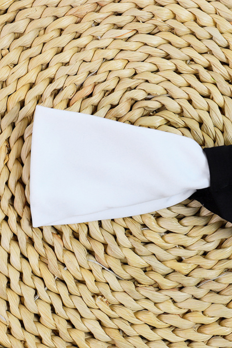 Women's Leopard Bandeau High Waist Bikini Set - Black White