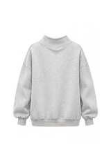 Women's Fall Solid Side-Slit Neckline Mock Neck Sweatshirt