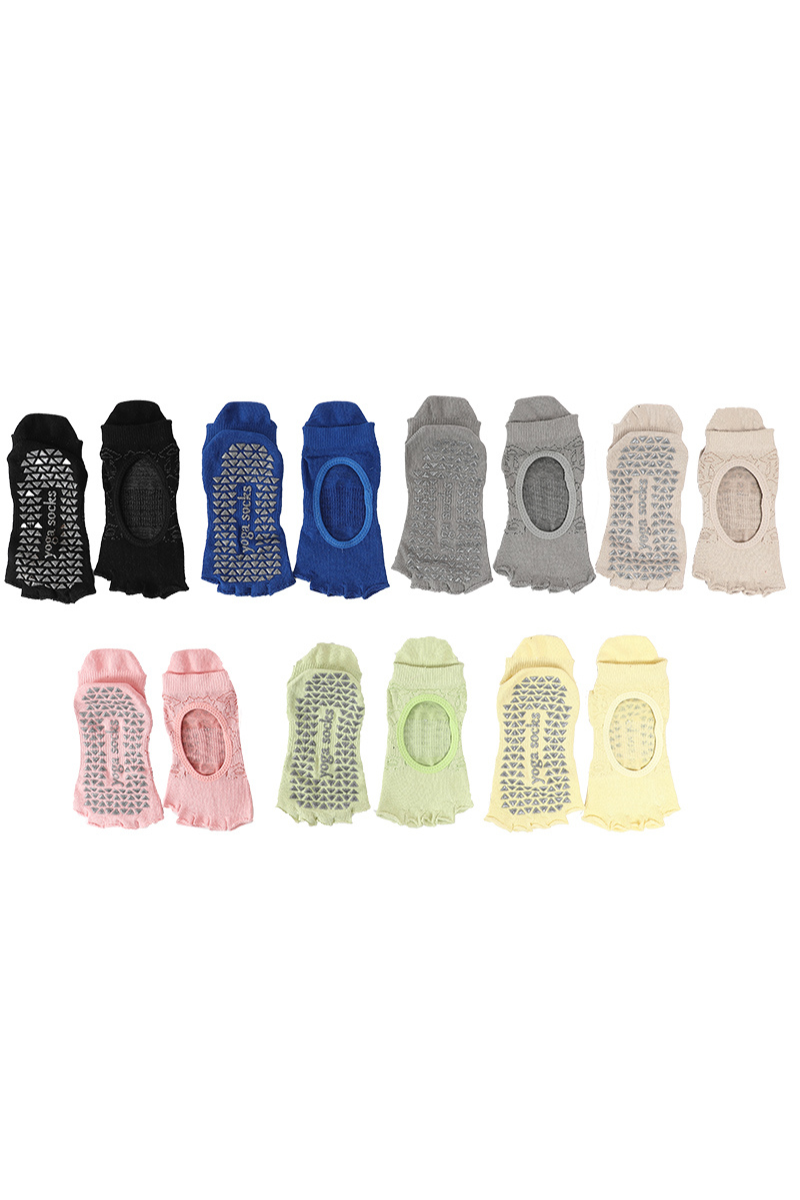 Women's Rose Jacquard Pilates Yoga Grip Five-Toe Socks