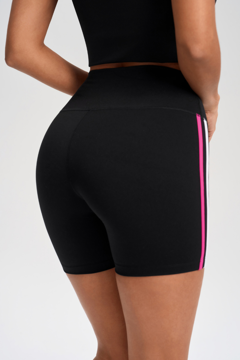 Women's Color-Block Stripe Yoga Shorts