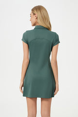 Women Mid-Length Waist Thin Ice Breathable Tennis Sports Yoga Short-Sleeved Dresses