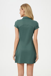 Women Mid-Length Waist Thin Ice Breathable Tennis Sports Yoga Short-Sleeved Dresses