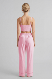 Women's Faux Two-Piece Strap Tank Top And Wide-Leg Pants Set