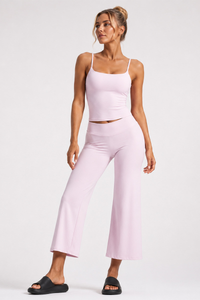 Women'sThin Strap Tank Top And Wide-Leg Capri Pants Sets