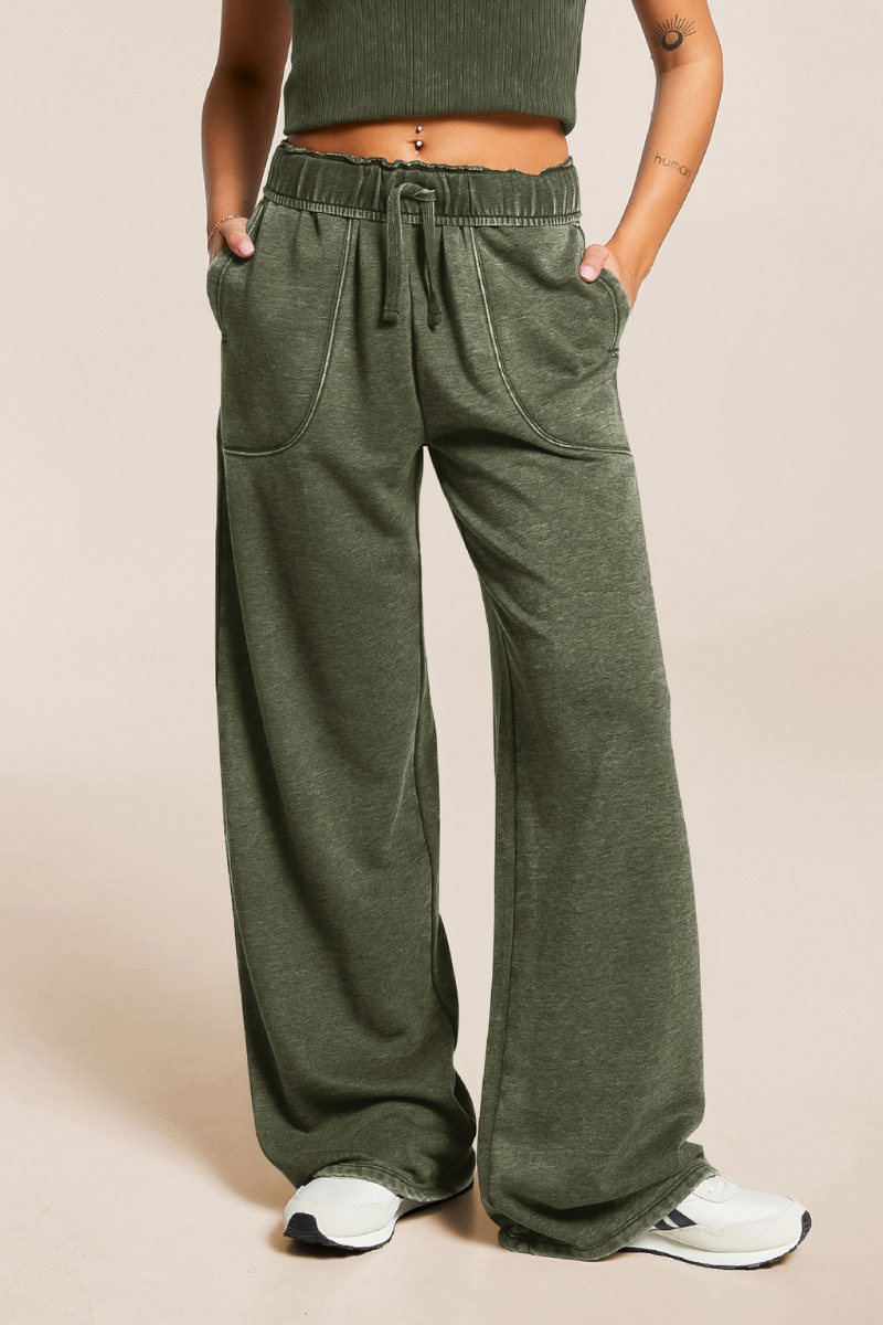High-waisted, machine-washable long pants