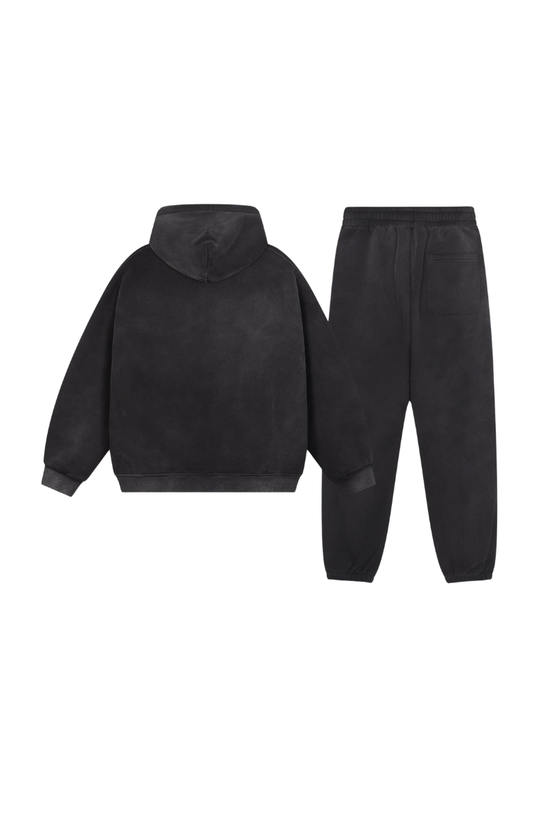 Vintage-style hooded sweatshirt set