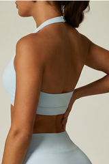 Women's Athletic Set:Halterneck Bra And V-waist Skirt