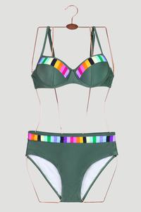 Women's High Waist Bikini - Quick Dry Gradient 4-Color Suit