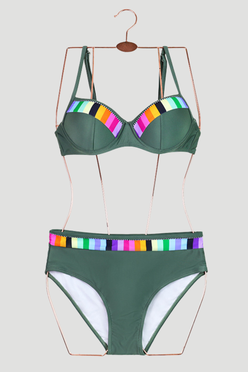 Women's High Waist Bikini - Quick Dry Gradient 4-Color Suit