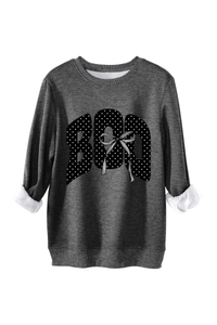 Women's Fall Boo Graphic Polka Dot Print Halloween Pullover