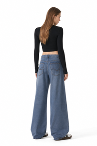 Women’s Washed Baggy Wide Leg Jeans