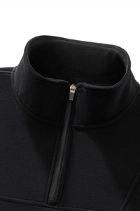 Women's Fall Boxy Cropped Stand Collar Quarter Zip Sweatshirt