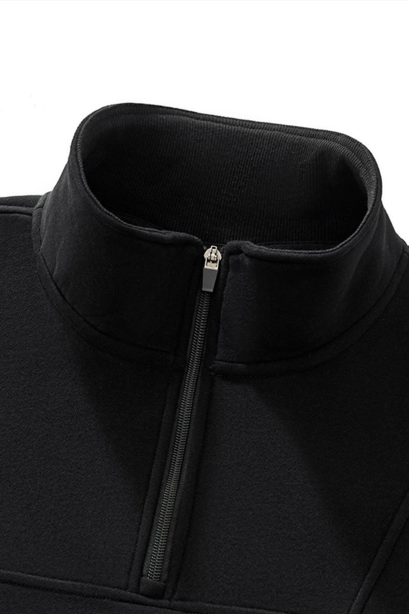 Women's Fall Boxy Cropped Stand Collar Quarter Zip Sweatshirt