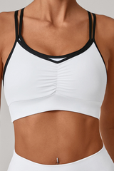 Color-contrast sports bra