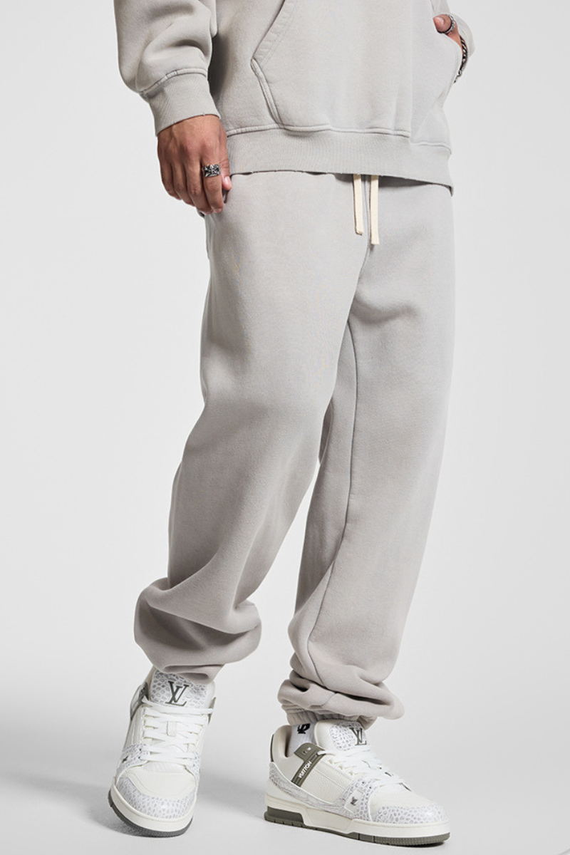 Men's Basic style ankle-cuffed wide-leg pants