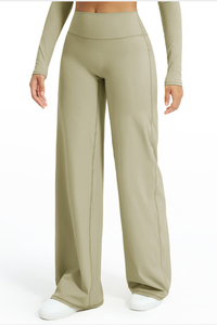 Women's High Waist V-Seam Butt Lifting Draped Wide Leg Pants