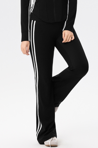 Plus Size Women's Color Block Side-Stripe Flared Yoga Pants
