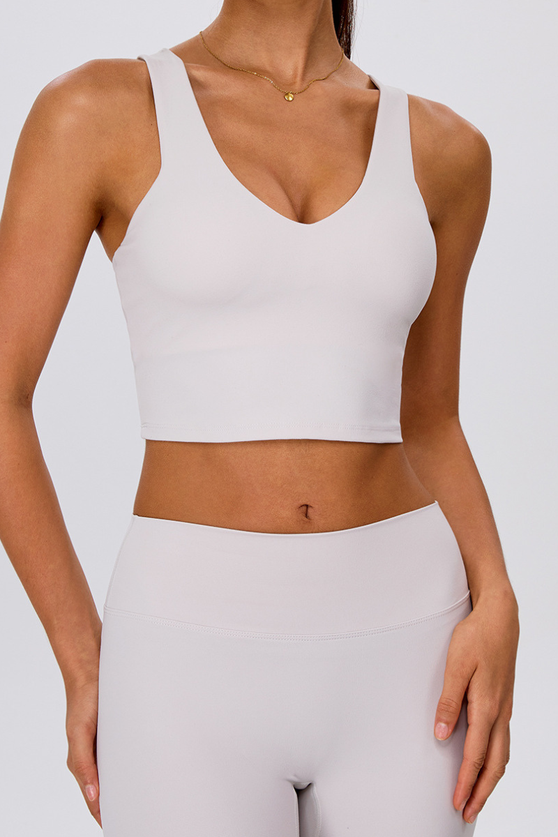 Women's Athletic V Neck Y Back Padded Yoga Bra