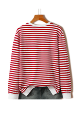 Women's Christmas Cow Striped Color Block Sweatshirt