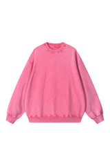 Unisex Fall 100% Cotton Snow Washed Crewneck Sweatshirt
