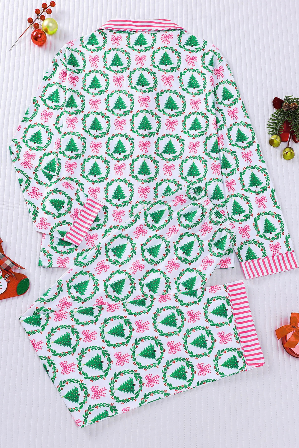 Women's Christmas Tree Printed Christmas Pajama Set