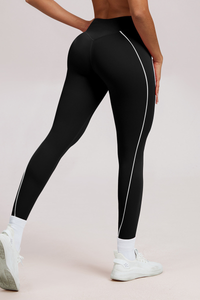 Women's Athletic High-Waisted Pleated Seamless Yoga Leggings