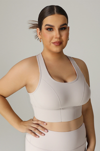 Plus Size Women's Cut-Out Sports Bra with Back Hook