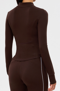 Women's Slim-Fit Stand Collar Finger Cuffs Yoga Sport Jacket