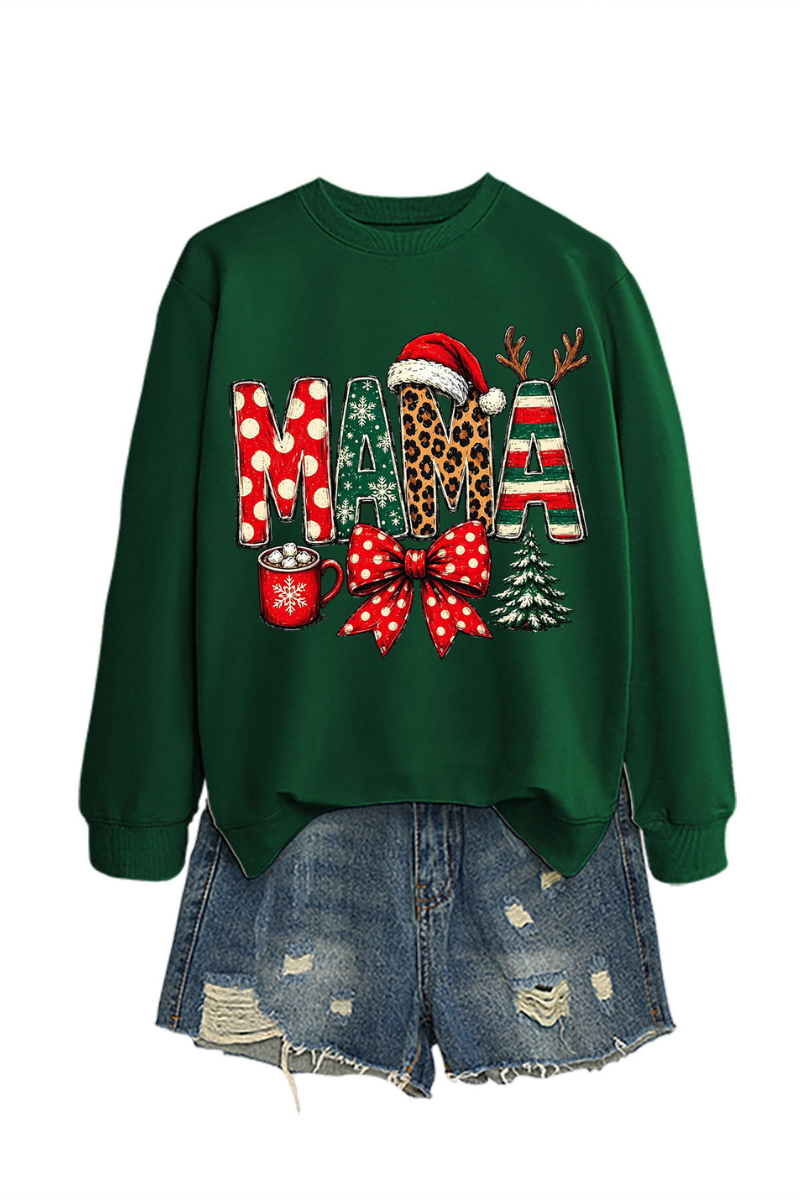 Women's Winter/Fall Christmas Santa Multi-color Pullover