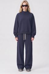 Unisex Fall Fleece Mock Neck Sweatshirt and Sweatpants Sets
