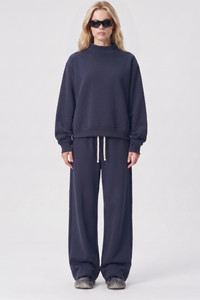 Unisex Fall Fleece Mock Neck Sweatshirt and Sweatpants Sets