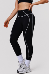 Women's Athletic Sculpting Color-Blocked Stripes Leggings