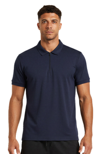 Men's Lightweight Polo Collar Half-zip Short Sleeve T-shirt