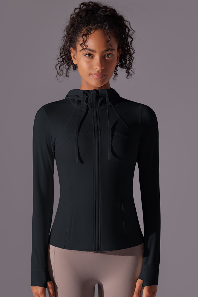 Women's Spring Slim-fit Hooded Quick-Dry Yoga Sports Jacket